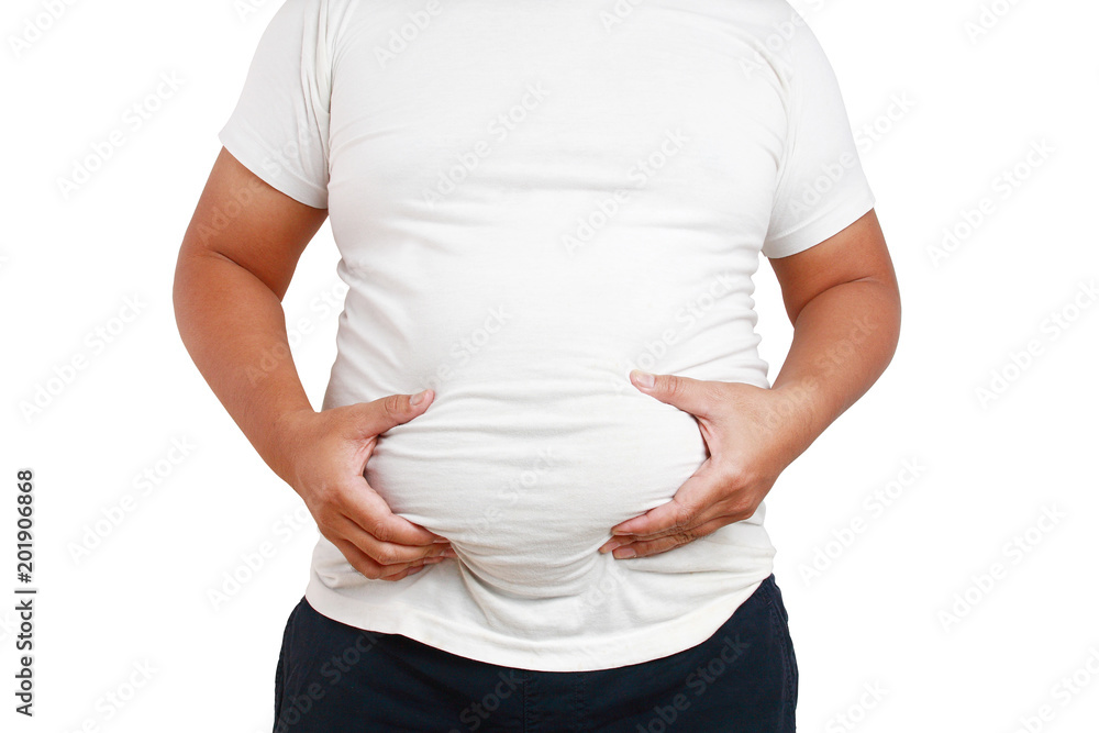 Asian big fat guy wearing white shirt 