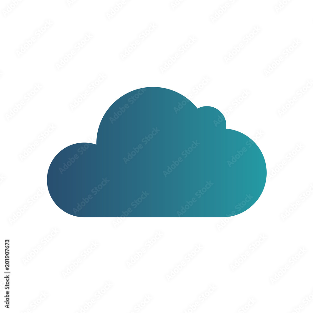 Cloud storage. Cloud icon on smartphone screen. Isolated gradient blue icon on white background Cloud storage. Cloud icon on smartphone screen. Isolated gradient blue icon on white background