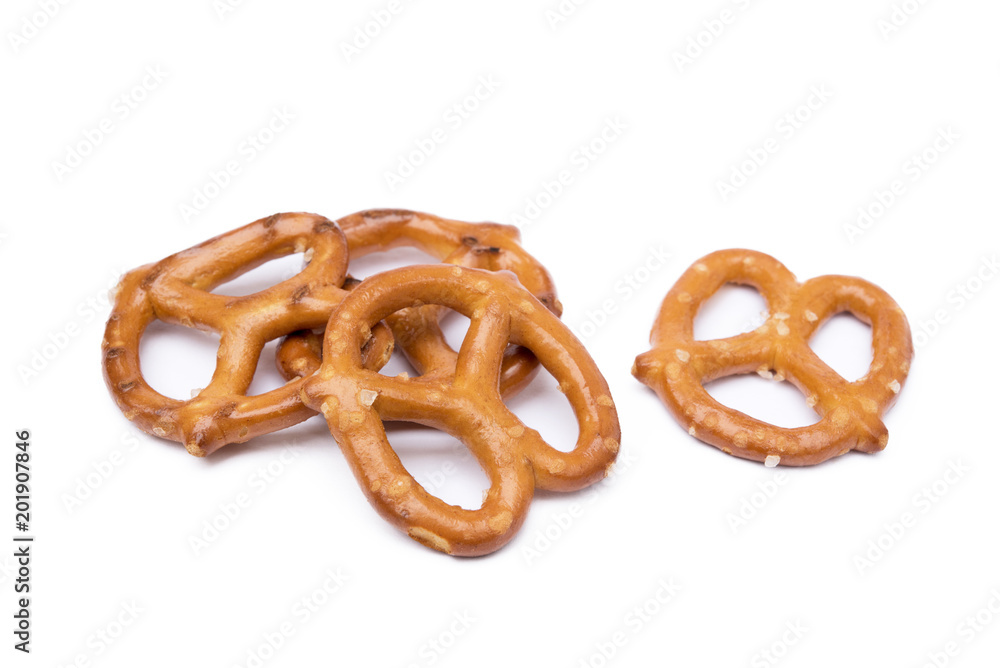 Salty cracker pretzel isolated on white background Salty cracker pretzel isolated on white background