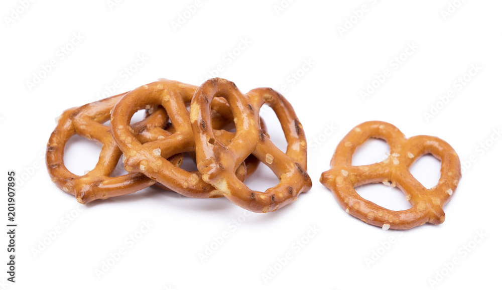Salty cracker pretzel isolated on white background Salty cracker pretzel isolated on white background