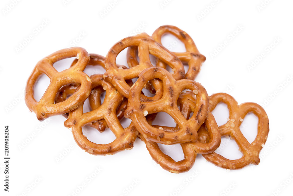 Salty cracker pretzel isolated on white background Salty cracker pretzel isolated on white background