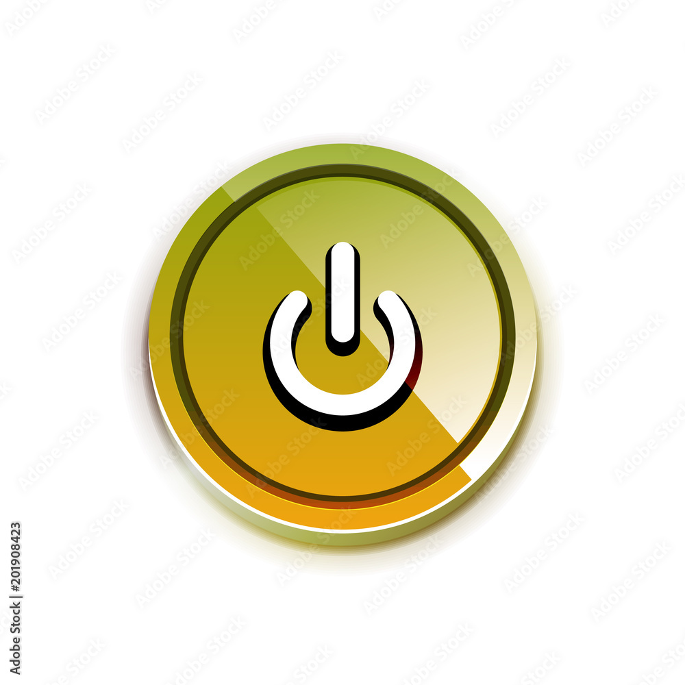 Power button icon, start symbol, web design UI or application design element Power button icon, start symbol, web design UI or application design element