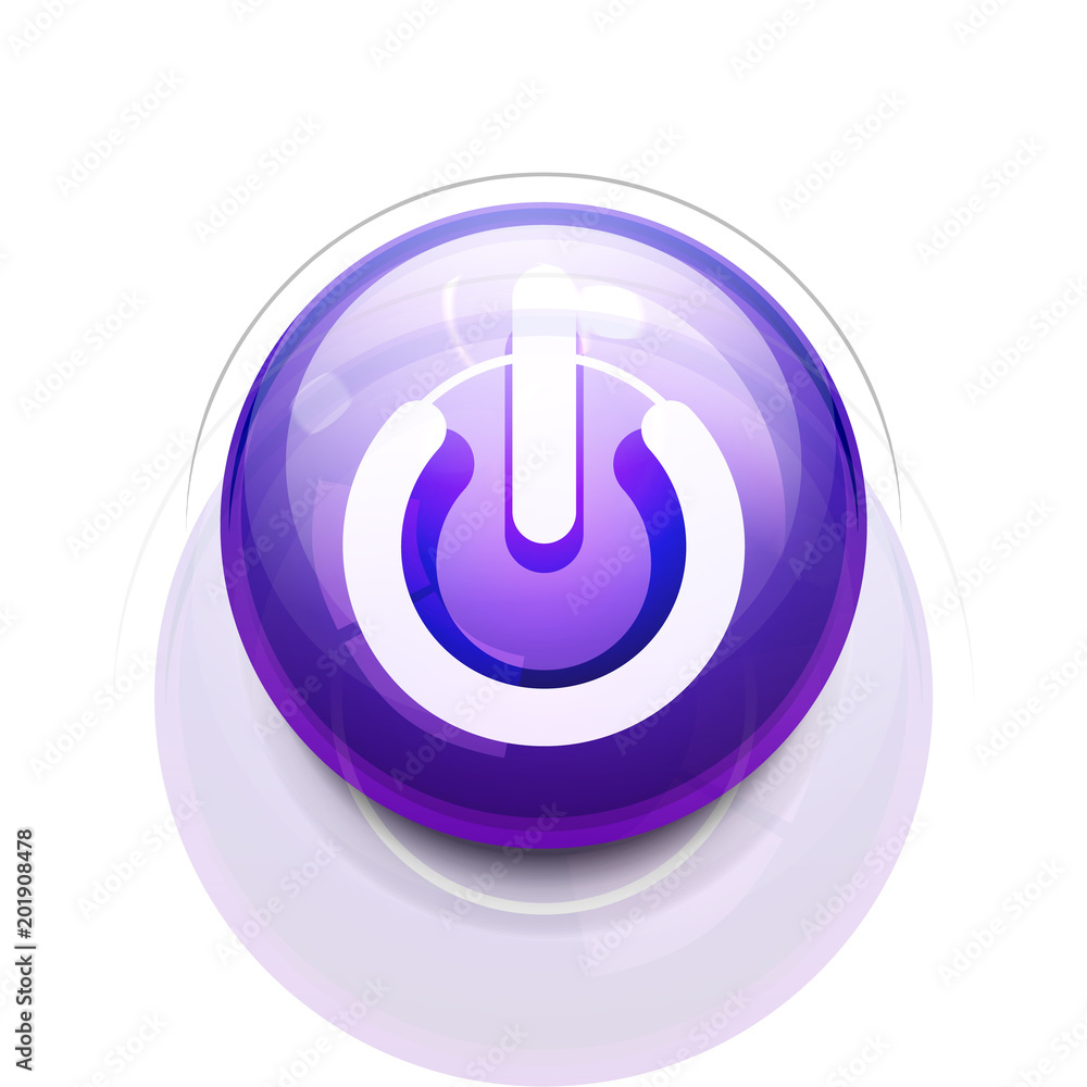 Power button icon, start symbol, web design UI or application design element Power button icon, start symbol, web design UI or application design element