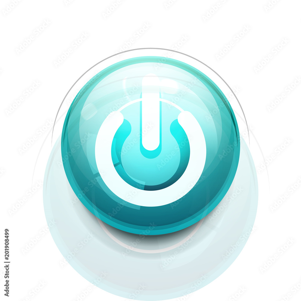 Power button icon, start symbol, web design UI or application design element Power button icon, start symbol, web design UI or application design element