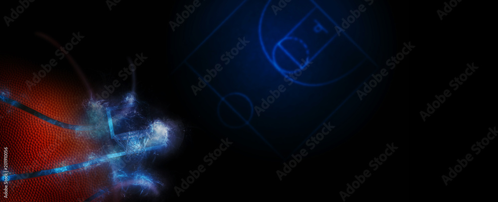 Fototapeta premium Basketball banner with copy space