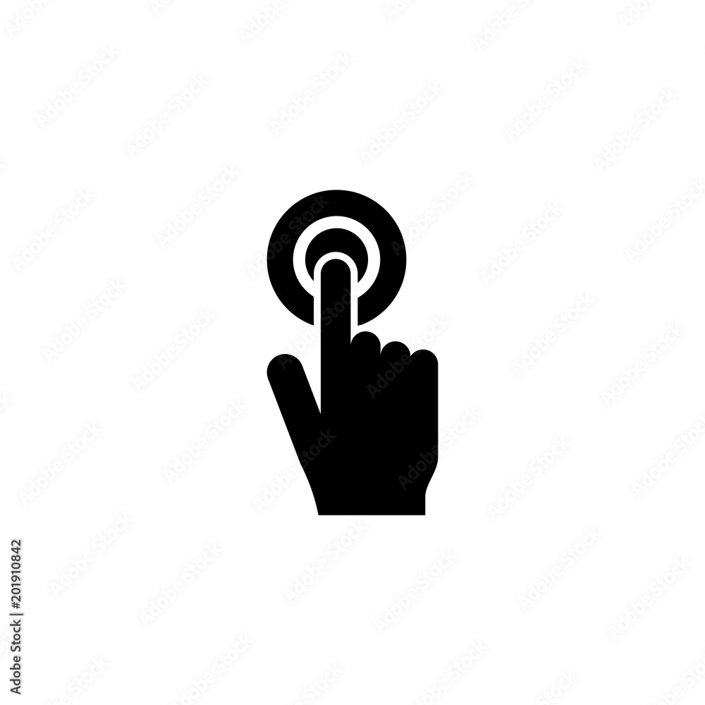Touch Hand. Flat Vector Icon. Simple black symbol on white background Touch Hand. Flat Vector Icon. Simple black symbol on white background