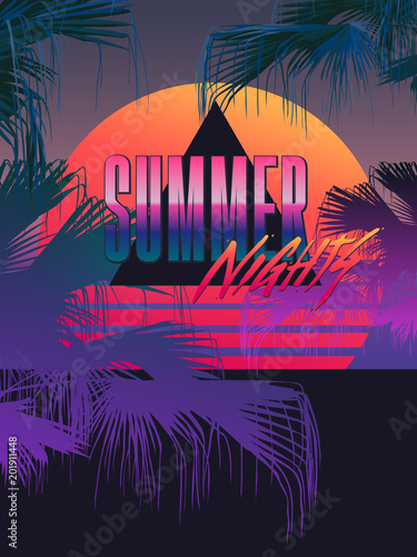 summer nights tropic neon 80s template