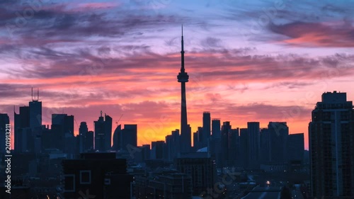 City Skyline Sunrise in Toronto