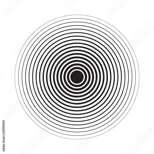Concentric Circle Elements Backgrounds. Abstract circle pattern. Black and white graphics.