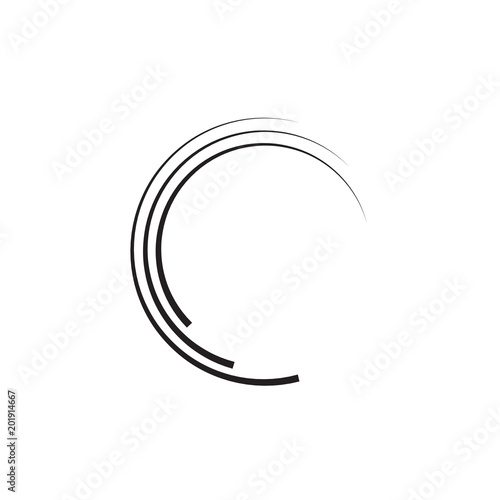 Concentric Circle Elements Backgrounds. Abstract circle pattern. Black and white graphics.