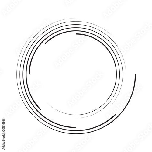 Concentric Circle Elements Backgrounds. Abstract circle pattern. Black and white graphics.