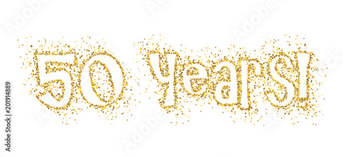 50 YEARS! gold glitter banner