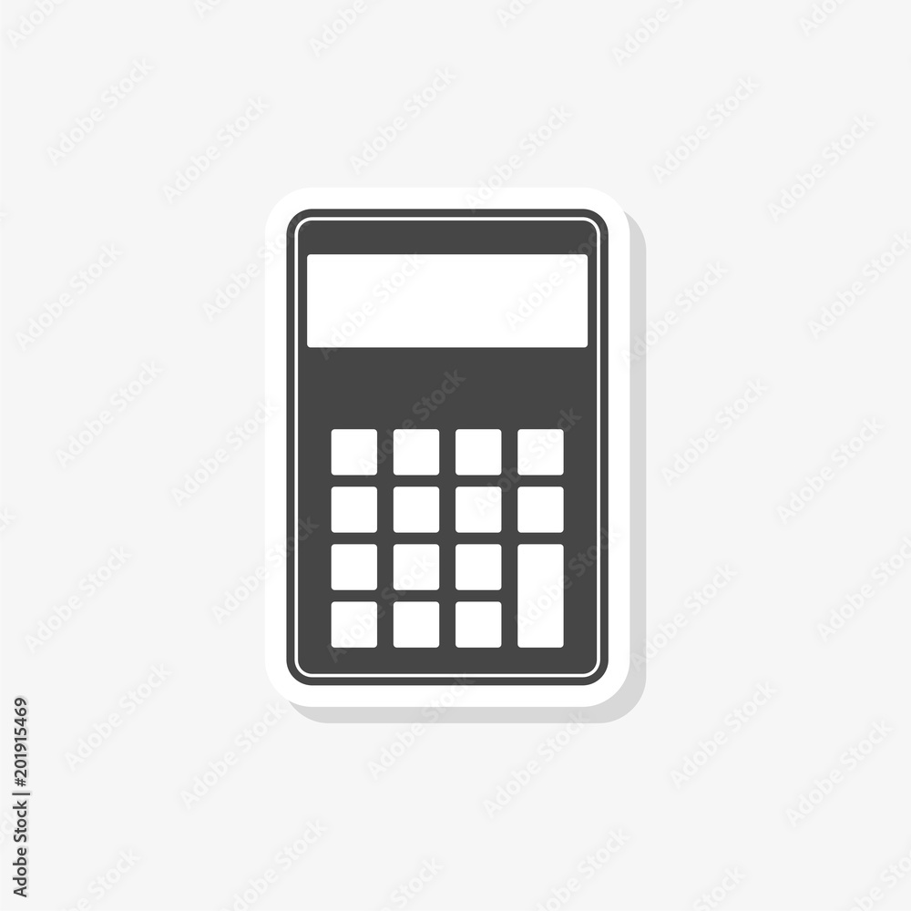 Calculator sticker, simple vector icon Calculator sticker, simple vector icon