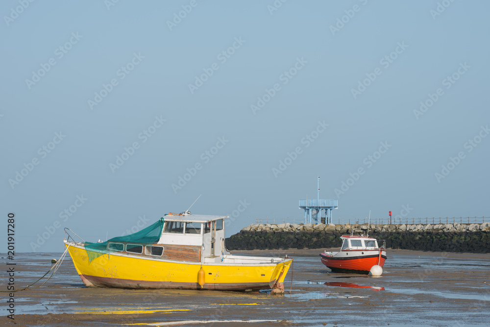Lovely vibrant landscape image of leisure boats in harbor