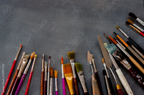 Artist paint brushes background.