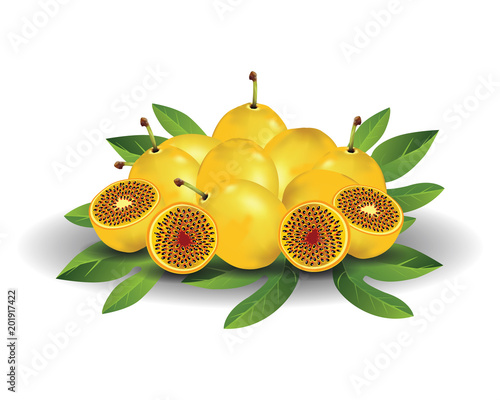 Passion fruit isolated on a white background