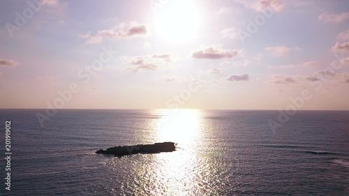Sea at sunset, beautiful sea aerial view drone shot