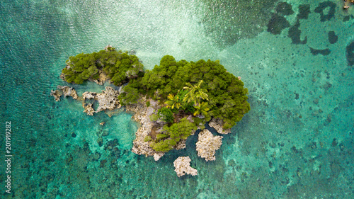Aerial view of a small island photo