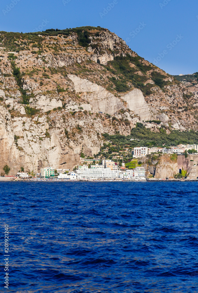 View of the coaView of the coast Meta di Sorrento, comune in the Province of Naples,  Italy.   st in Sorrento, Italy.