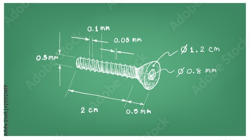 Dimension of A Countersunk Socket Cap Screw