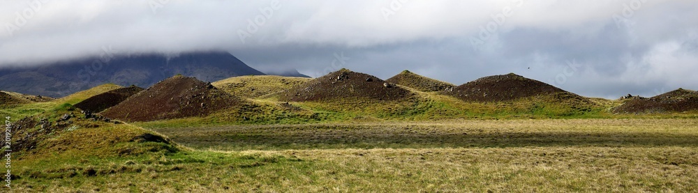The Vatnsdalsholar hills in the northwest of Iceland were formed by giant rockslides The Vatnsdalsholar hills in the northwest of Iceland were formed by giant rockslides