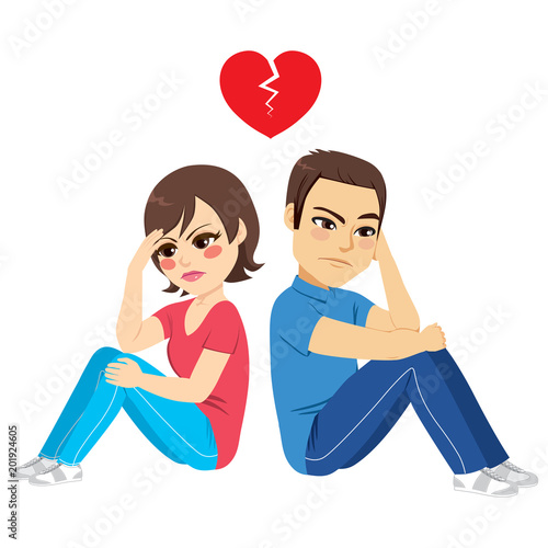 Young couple sitting on flo...