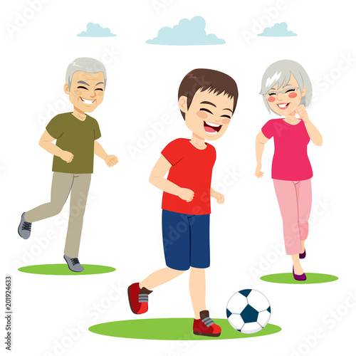 Young grandchild playing so...
