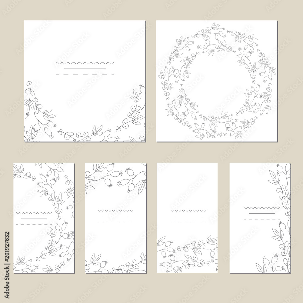 Set of artistic creative universal cards. Set of artistic creative universal cards.