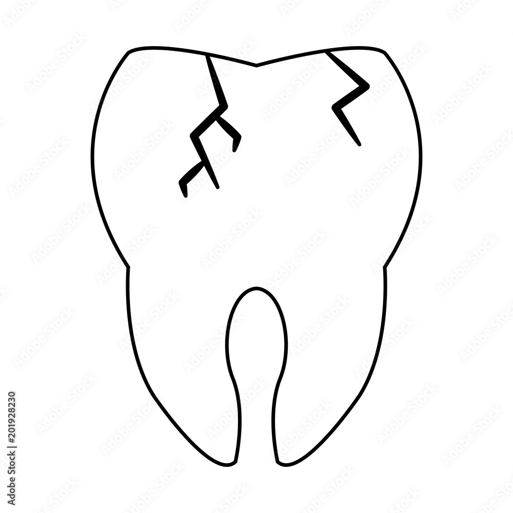 Tooth broken cartoon vector illustration graphic design Tooth broken cartoon vector illustration graphic design