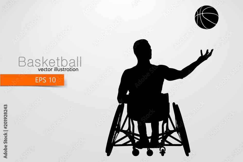 Fototapeta premium Basketball player disabled. Vector illustration