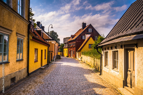 Visby - September 23, 2018: Medieval streets of the old town of Visby in Gotland, Sweden photo