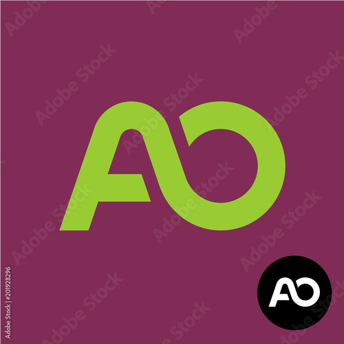 Letters AO monogram. A and O logo. photo
