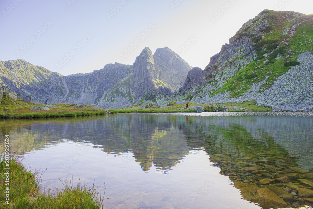 Fototapeta premium beautiful lake in Retezat National Park, Romania