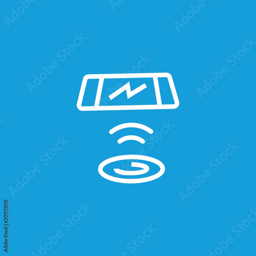 Telephone and charging pad line icon