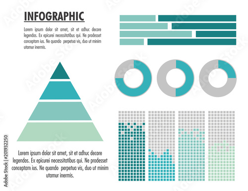 Infographic with statistics design on blue and white colors vector illustration graphic