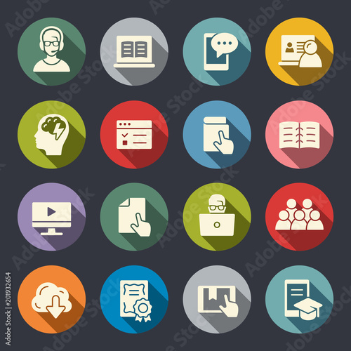 Online education icons
