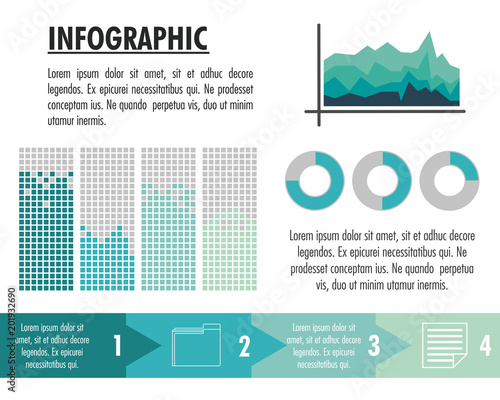 Infographic with statistics design on blue and white colors vector illustration graphic