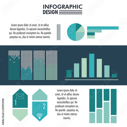 Infographic with statistics design on blue and white colors vector illustration graphic
