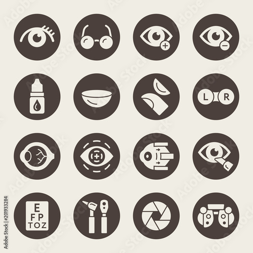 Eye health icon set