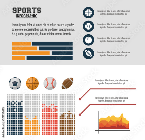 Sports infographic colorful design vector illustration graphic design