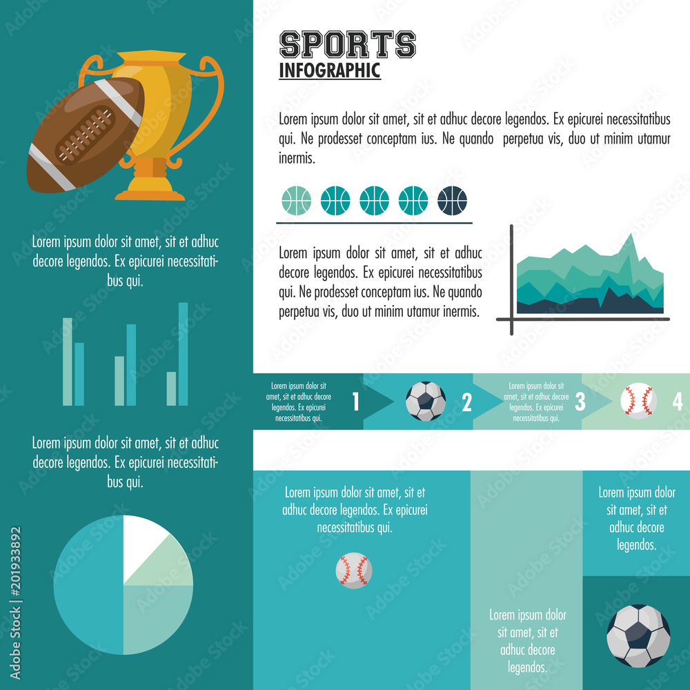 Sports infographic colorful design vector illustration graphic design