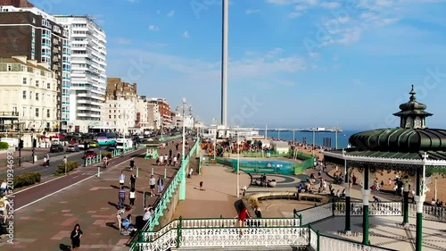 Aerial view of Brighton in sunny day, England

