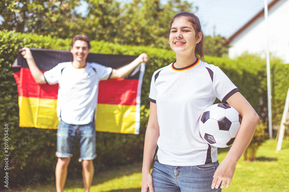 Fussball Wm Familie beim Public viwing