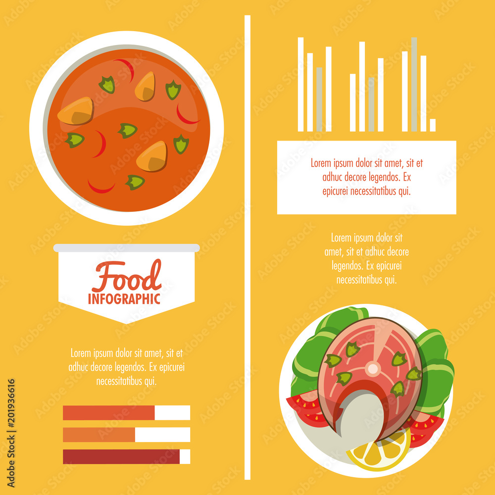 Healthy food infographic colorful design vector illustration graphic design