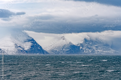 Wallpaper Mural Storm Clouds and Peaks in a High Arctic Fjord Torontodigital.ca