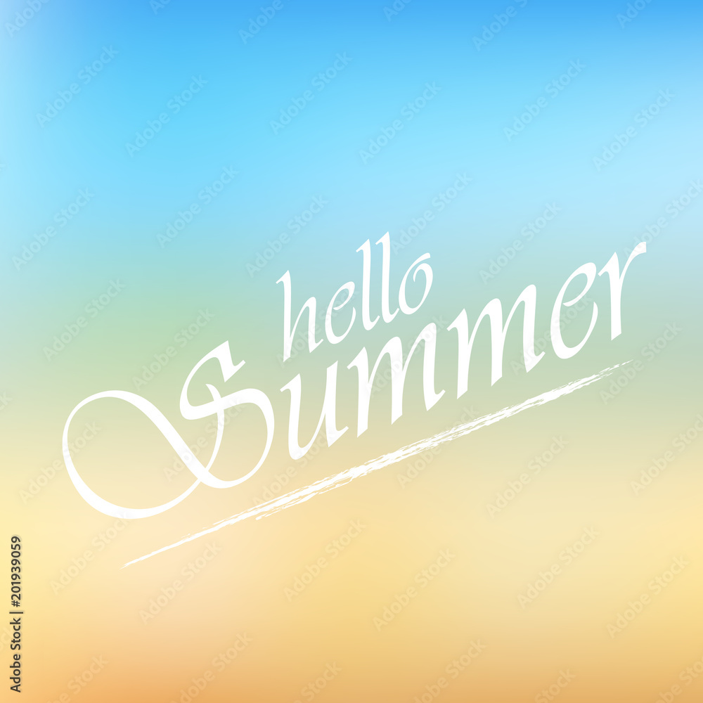 Hello Summer holidays background. Vector illustration.