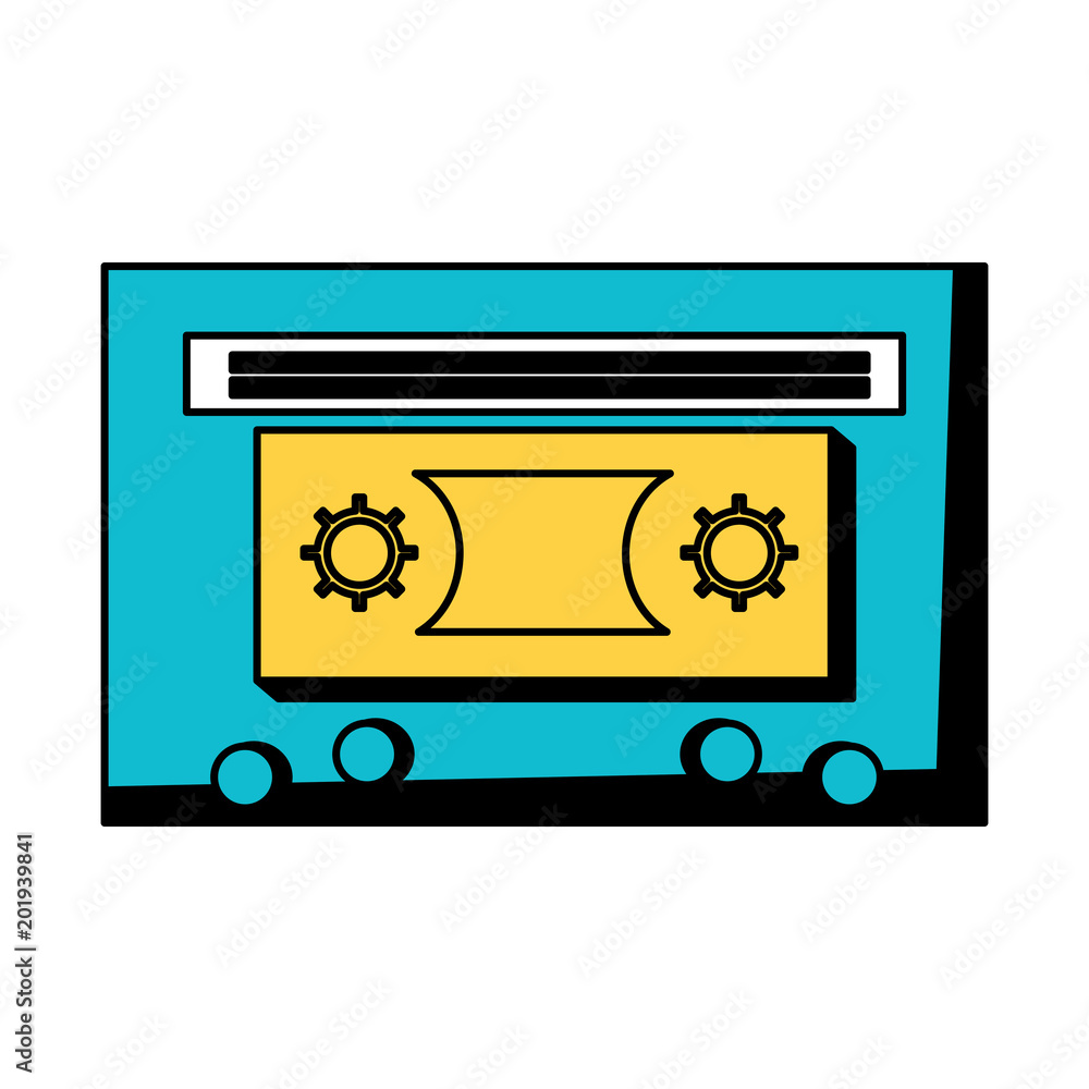 retro cassette icon over white background, colorful design. vector illustration retro cassette icon over white background, colorful design. vector illustration