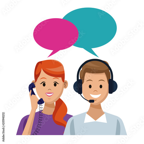 Customer service and support call center concept vector illustration graphic