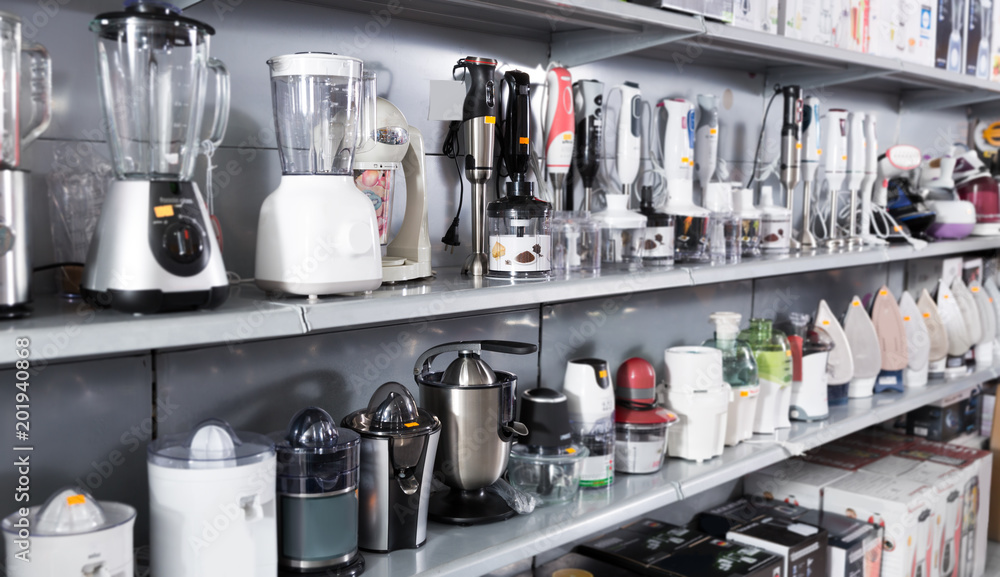 Household appliances , kitchen blenders and juicers at shop Photos | Adobe  Stock