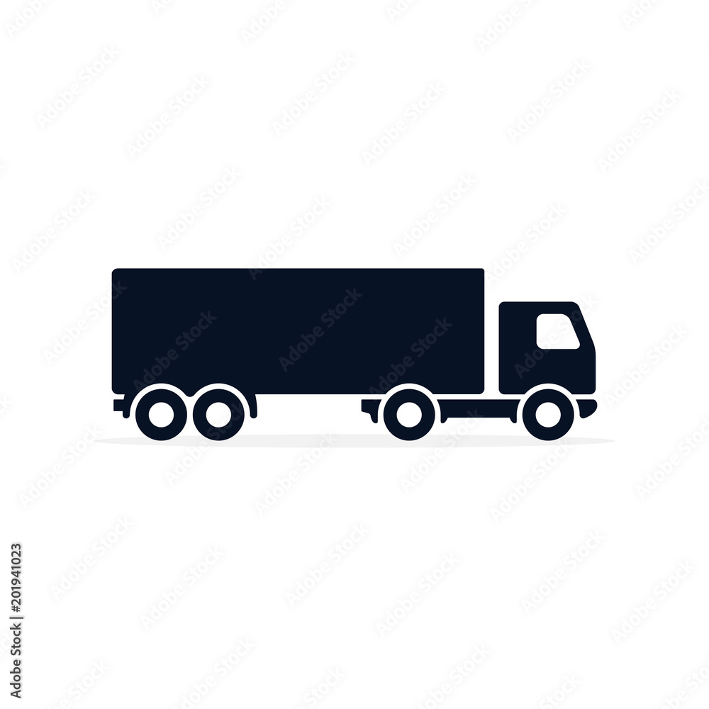 Truck Icon Vector. Simple flat symbol. Black pictogram illustration on white background Truck Icon Vector. Simple flat symbol. Black pictogram illustration on white background